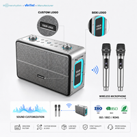 Altavoz Inalámbrico Portátil y Resistente para Exteriores OEM con Dos Micrófonos Inalámbricos, Carcasa Impermeable, Bajos Potentes y Batería Recargable