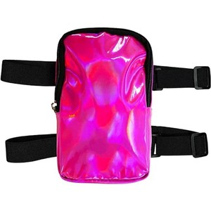 Bolsa de Pierna Impermeable con Logotipo Personalizado WAALUU, Bolsa de Muslo Holográfica Plateada Láser, Bolsas de Pierna para Teléfono, Bolsa de Cuerpo para Brazo y Pierna para Mujer, Estilo Carnaval - Product Image 6