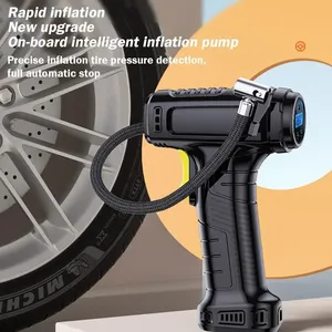 Máy Nén Khí Di Động Xe Có Thể Sạc Lại Lốp Inflator Bơm Điện <span class=keywords><strong>LED</strong></span> Màn Hình Đèn Flash Với Vòi Phun Thiết Lập Cho Xe Hơi, Động Cơ, Xe Đạp, Bóng - Product Image 3