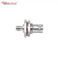 50OHM BNC hembra Jack Bulkhead a SMA hembra Jack Adaptador coaxial Adaptador de conector RF