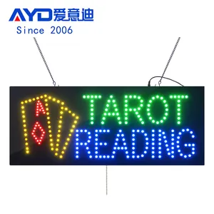 ป้ายร้านค้าสำหรับอ่านหนังสือไพ่ทาโรต์ขนาด11*27นิ้วไฟ LED แสดงผลในร่มสำหรับเกมวันหยุด