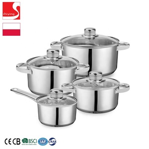 SY-Kitchenware Stainless Steel <strong>Saucepan</strong> <strong>Sets</strong> Total <strong>Non</strong> <strong>Stick</strong> Induction Glass Lids <strong>Set</strong> <strong>of</strong> 3 Cookware Pots - Product Image 2