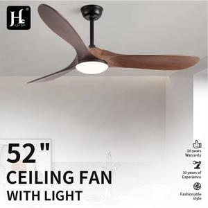 Ventilateur de plafond LED étanche pour extérieur de 52 pouces, 3 pales en plastique ABS, télécommande métallique, alimentation électrique domestique à courant continu - Product Image 3