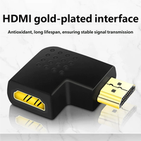 Adaptateur Câble Torsadé 2.0 à Angle Droit 90 Degrés Plaqué Or 24K Mâle-Femelle pour Moniteur, Projecteur, Ordinateur, HDTV, Gaine PVC Tressée