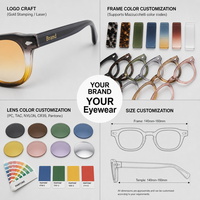 Lunettes de soleil polarisées rondes de luxe de haute qualité Finewell 2515, en acétate, mode vintage, logo personnalisé, pour hommes et femmes
