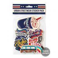 Paket Stiker Die Cut Logo Merek Perusahaan Label Perekat Vinyl Putih Paket Stiker Kustom Dengan Kemasan Kantong OPP