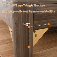 1. Stabilisateur anti-tremblement pour cadre de lit, support d'angle triangulaire, support de renforcement en bois pour lit, support de fixation stratifié