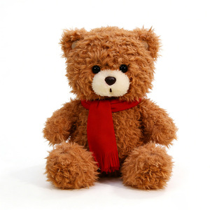 Ours en peluche personnalisé, jouet animal en peluche <span class=keywords><strong>pas</strong></span> <span class=keywords><strong>cher</strong></span>, ours en peluche personnalisable avec écharpe rouge - Product Image 1