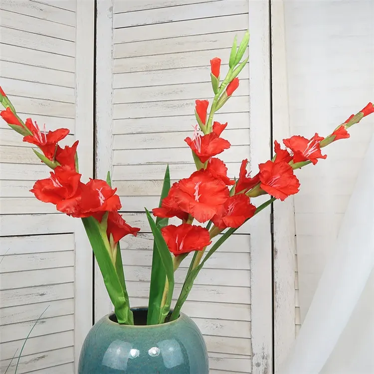 L189 Großhandels preis Real Touch Bunte Wohnkultur Künstliche Blumen Künstliche Kleine Blume Gladiolus Für Heim textilien