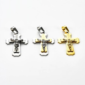 1 pendentif croix chrétienne en acier inoxydable pour femmes et hommes - Product Image 5