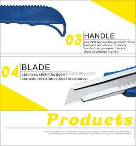 Couteau utilitaire rétractable multifonctionnel en plastique de qualité industrielle personnalisé, support OEM, lame de verrouillage de 18 mm, coupe haute teneur en <span class=keywords><strong>carbone</strong></span> - Product Image 4