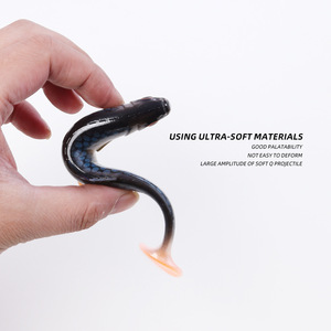 Appâts souples artificiels multicolores pour la pêche au <span class=keywords><strong>brochet</strong></span> Yeux 3D <span class=keywords><strong>Leurre</strong></span> <span class=keywords><strong>souple</strong></span> en silicone à queue de pagaie de grande taille 14cm/26g 20cm/60g Leurres souples à queue en T - Product Image 5