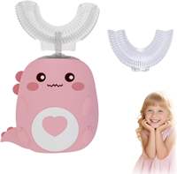Brosse à dents électrique automatique à recharge USB, double usage voyage et maison, en silicone en forme de U à 360°, pour le blanchiment des dents des enfants