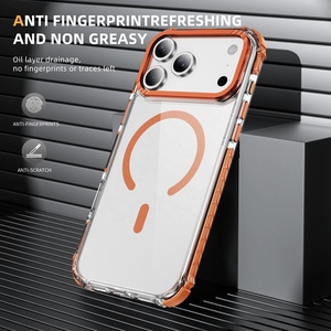 Coque de téléphone anti-traces de doigts, antichoc, magnétique, haute transparence, haute clarté pour iPhone 15 16 17 Pro Max pour Samsung - Product Image 2