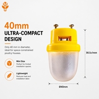 Lámpara LED Comercial para Jaulas de Aves de Corral, 48V DC, Impermeable IP67, Sistema de Iluminación Regulable para Grandes Granjas de Pollos