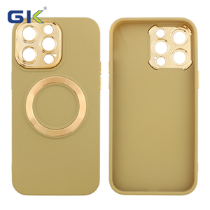Étuis magnétiques en TPU couleur unie bouton de caméra de galvanoplastie coloré anneau magnétique même couleur étuis de téléphone portable pour <span class=keywords><strong>iPhone</strong></span> 15 pm - Product Image 2