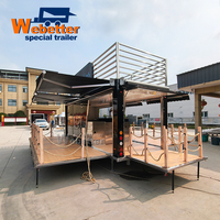 Remorque de bar mobile pliable à deux étages Webetter, grill pour poulet rôti, kebab, shawarma, camion de restauration rapide, cuisine entièrement équipée