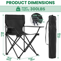 Chaise de plage, de camping et de pêche pliable, grande, surdimensionnée, portable, en tissu Oxford durable
