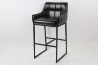 Tabouret de bar fixe moderne et robuste en similicuir PU avec repose-pieds, écologique et durable pour la maison, les bars, la salle à manger et l'hôtellerie