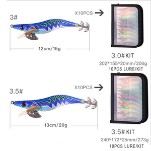 10 unids/bolsa 3 #3,5 # calamares Jig pesca de camarones atraer calamar sepia plantilla <span class=keywords><strong>Egi</strong></span> señuelos de fluorescencia de madera luminosa camarones - Product Image 3