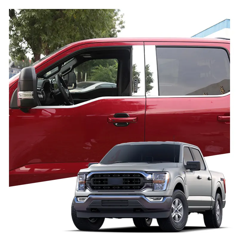 2021 new Car Exterior Accessories Auto Part Decoration ABS Plastic window garnish chrome Window Trims Down For Ford F150