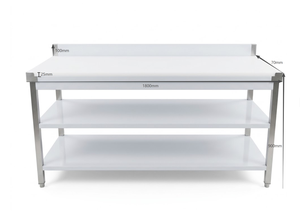 Commercial 3-layer workbench with PE cutting board, perfect for vegetable processing, suitable for use in kitchens, restaurants - Product Image 5