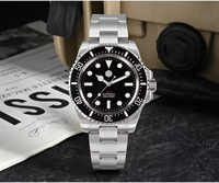 Montre mécanique automatique lumineuse pour homme, en titane, avec logo personnalisé, verre saphir, étanche 20 ATM, soupape d'évacuation d'hélium, vente en gros