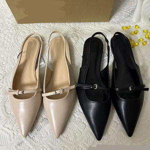 Yxfashionable Giày nữ mũi nhọn Mới Dép đi trong nhà nửa nhẹ thoải mái thường ngày Retro Xăng đan nữ đế bằng - Product Image 2