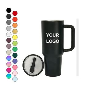 40-oz Classic Car <b>Mug</b> Handle 304 Stainless Steel Vacuum-insulated Thermos <b>Large</b> Capacity Portable Drop-proof Design 6-12hr - Product Image 2