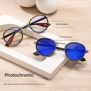 Lunettes de vue personnalisées avec logo, verres photochromiques bleus, anti-lumière bleue, légères, monture complète, unisexe - Product Image 2