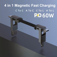Câble de charge rapide magnétique portable tressé 4-en-1 Type-C de 0,22 m et 0,15 m avec fonction Power Bank pour iPhone 17