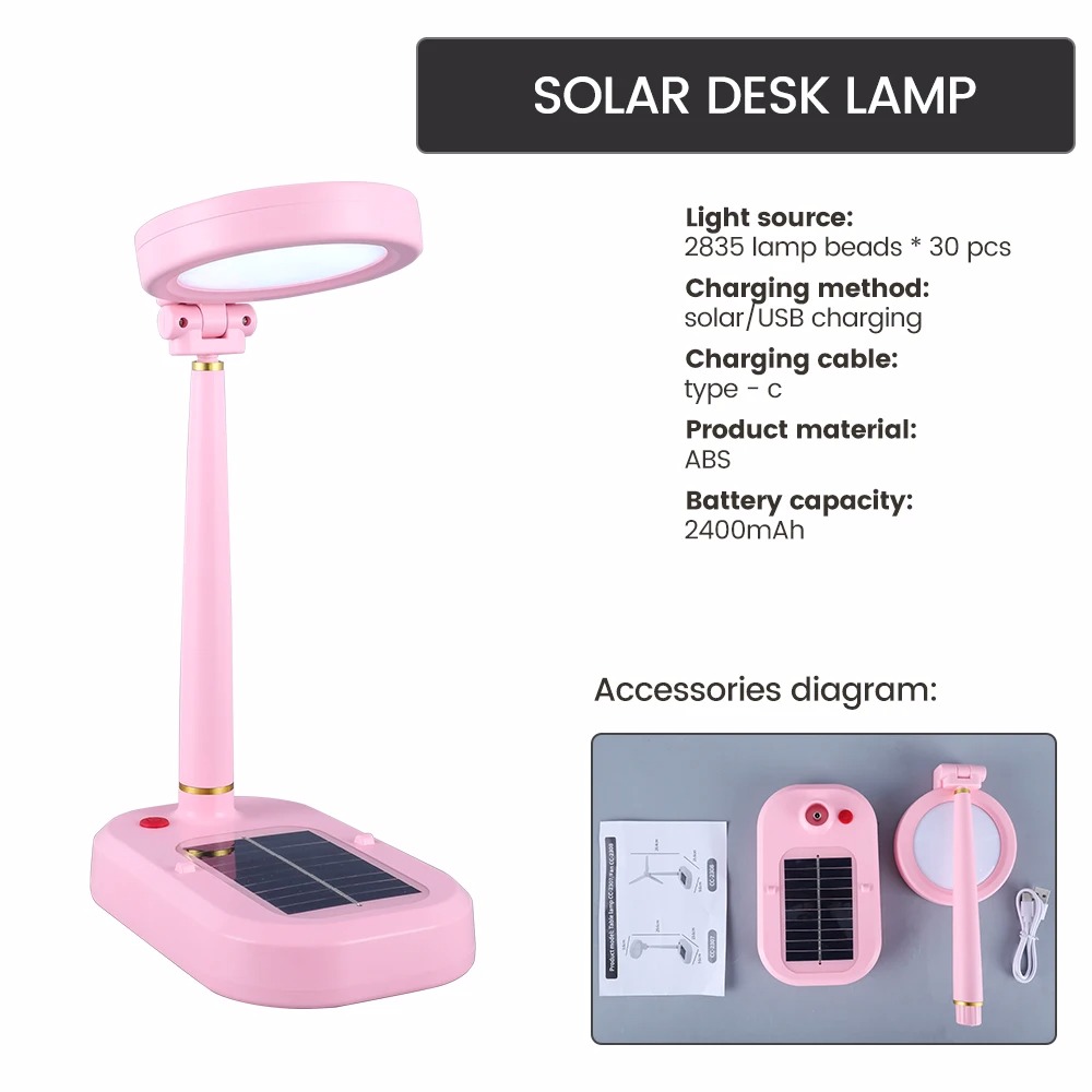 luz de escritorio rosa