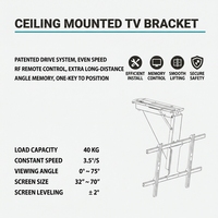 Support TV motorisé escamotable silencieux et peu encombrant avec fonction mémoire, capacité de charge 40 kg pour cinéma maison