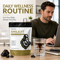 Poudre de Shilajit Pure Certifiée GMP, Extrait de Résine pour la Vitalité et l'Énergie Quotidiennes des Adultes, 300g par Sachet