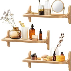 Wooden <b>Wall</b> <b>Shelf</b> Rectangle Multipurpose Durable Storage Living Room <b>Wall</b> <b>Mounted</b> Type - Product Image 2