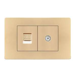 Interrupteur mural moderne, prise murale, prise TV et prise informatique pour maison, bureau, hôtel - Product Image 1