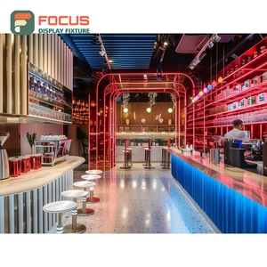 Contemporary Coffee Service Counter Barista Station Front Register Natural Oak Cafe Counter - Product Image 5