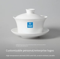 Tasses et bols à thé en céramique tricolore avec logo personnalisé et couvercle, ensemble moderne et écologique pour café et thé