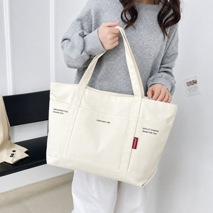 Eco-Friendly <b>Extra</b> <b>Large</b> Beach Tote Bag Long Rope Handle Custom <b>Printed</b>/Embroidery Letter Logo Shoulder Strap Canvas Tote Bag - Product Image 4