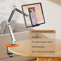 Support de téléphone pour tablette paresseux tout alliage d'aluminium 360 Rotation mécanique pliant support de téléphone portable de bureau support de tablette PC