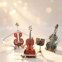 Rompecabezas Metálico 3D de Violín, 135 Piezas, Modelo para Armar, Reproduce Música, Juguete Educativo de 2 Estrellas, Regalo Único, Adorno de Mesa