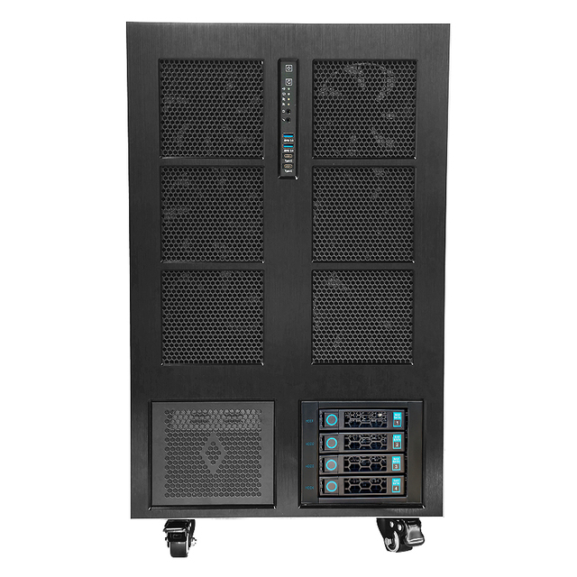 New 4GPU 5width Full Tower Deep Learning Case EATX ATX 4Bays Liquid Cooling Fan Game Chassis Stock Server