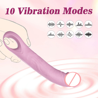 Realistischer Flüssigsilikon-Dildo Vibrator mit Schlaufen-Griff Flexibles Design Klitoris-Stimulator IPX6 10 Frequenzen Erwachsenen-Sexspielzeug Sanfte Berührung