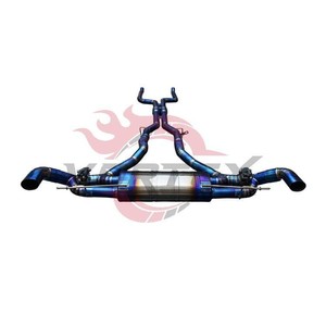 Sistema de escape Catback con válvulas Vortex Burnt Blue Titanium para BMW G07 X7 M50i M60i 4.4T V8, sonido deportivo, alto flujo, ensamblaje de silenciador de carreras. - Product Image 4