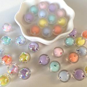 Vente en gros Perle ronde transparente en acrylique Perle en vrac en acrylique double transparent pour la fabrication de bijoux, de bracelets et d'accessoires de bricolage - Product Image 4