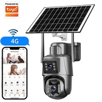 Cámara de Seguridad Inalámbrica con Energía Solar Tuya Smart Life 4MP 6MP 4K de Doble Lente, WiFi para Exteriores, PTZ, con IA y Seguimiento Humano
