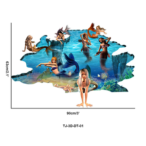 Autocollants muraux 3D Monde sous-marin coloré <span class=keywords><strong>Poissons</strong></span> Tortues 60 x 90 cm Autocollants muraux <span class=keywords><strong>pour</strong></span> chambre Autocollants muraux <span class=keywords><strong>pour</strong></span> sol Autocollants muraux en PVC Art mural - Product Image 3