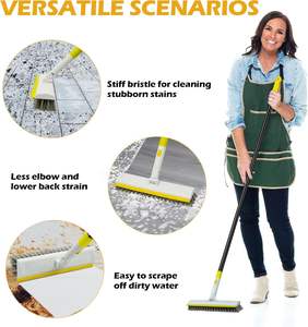 <span class=keywords><strong>Brosse</strong></span> à récurer avec manche de 50 "de long <span class=keywords><strong>Brosse</strong></span> à récurer les sols 2 en 1 avec raclette, brosses à récurer pour baignoire à carreaux rotatives à 180 ° - Product Image 5