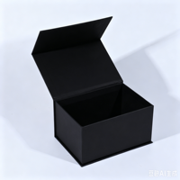 Kotak Hadiah Mewah Warna Kustom Hitam Magnetik Kaku dengan Finishing Matte dan Logo Merek Kustom