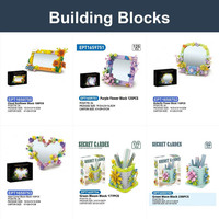 Ensemble de blocs de construction de fleurs éternelles EPT DIY, 110-206 pièces, miniatures de tournesols et de roses, briques de jardin, décoration de la maison, jouet floral de simulation
